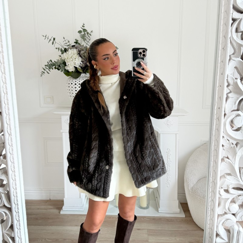 MAXI MANTEAU DOUDOU CHOCO