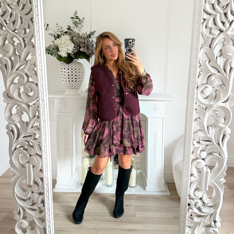 VESTE SANS MANCHE PRUNE