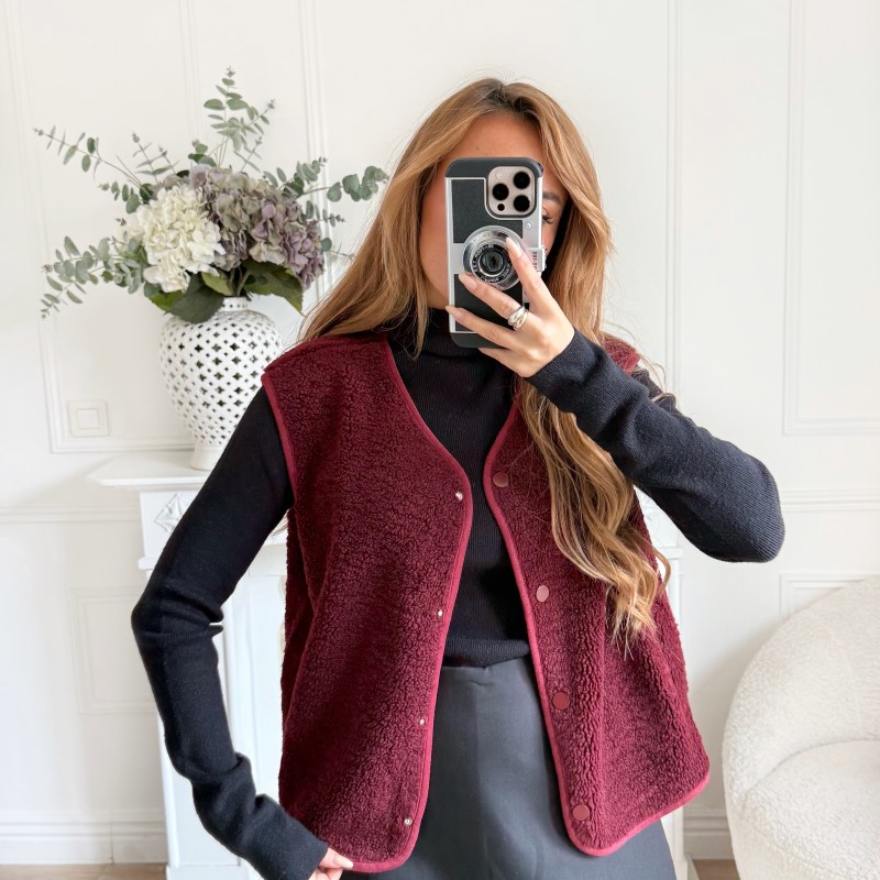 VESTE SANS MANCHE MOUMOUTE BORDEAUX