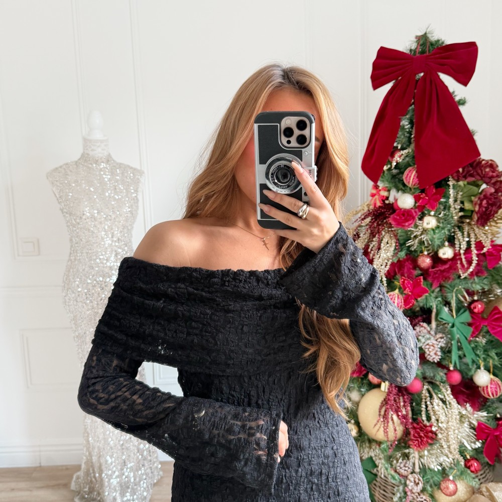 ROBE BLACK BRODERIE VALENTINA