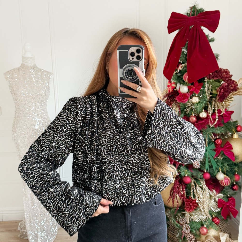 TOP COL MONTANT SEQUINS CHARLINE