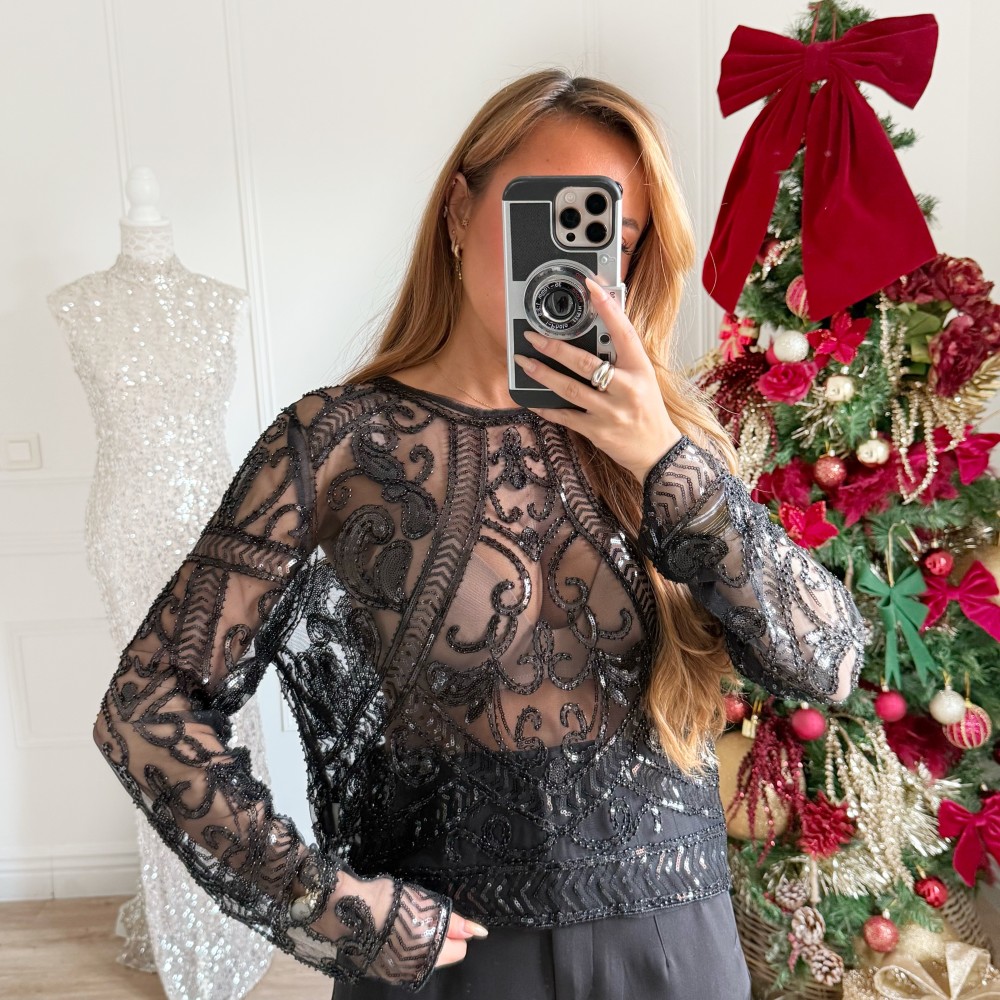 TOP TRANSPARENT BRODÉ MAYLIS