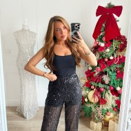 TOP A COQUES LYCRA NOIR