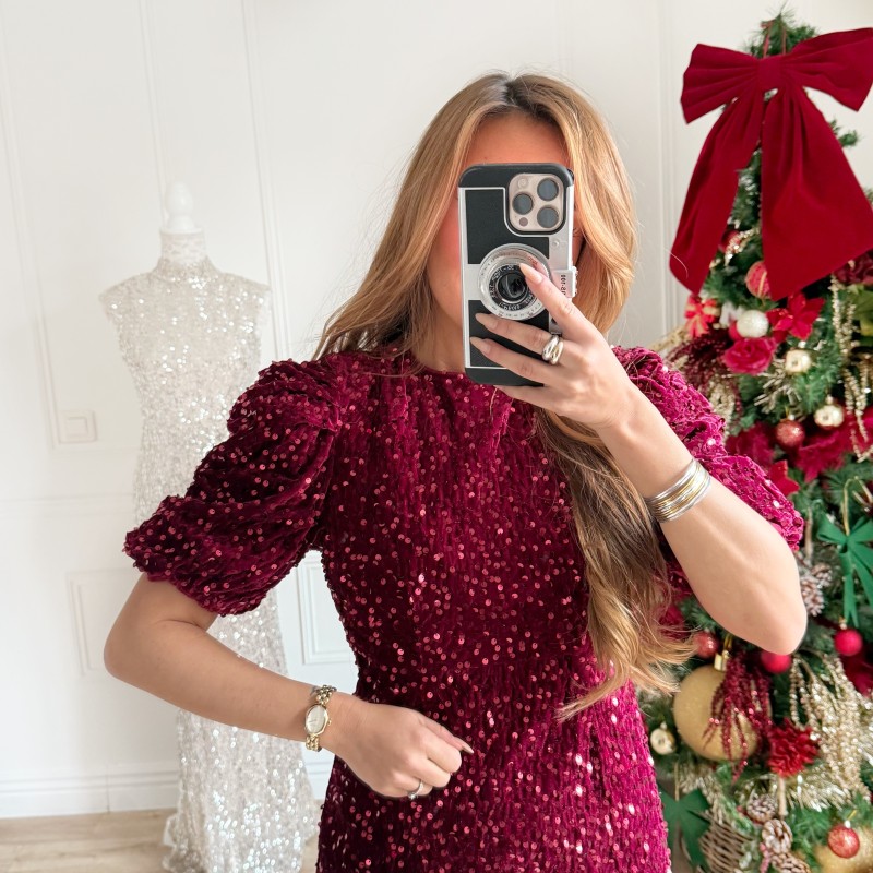 ROBE DOS NU BURGUNDY EMMY