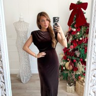 ROBE VELOURS CHOCO DOS NU