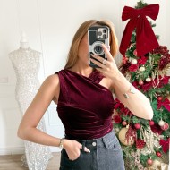 BODY ASYMÉTRIQUE VELOURS ISABELLE