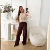 JEAN WIDE LEG CHOCO TAILLE HAUTE