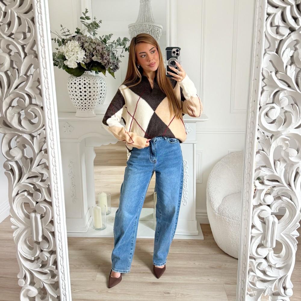 JEAN MOM FIT BRUT COUPE BALLON